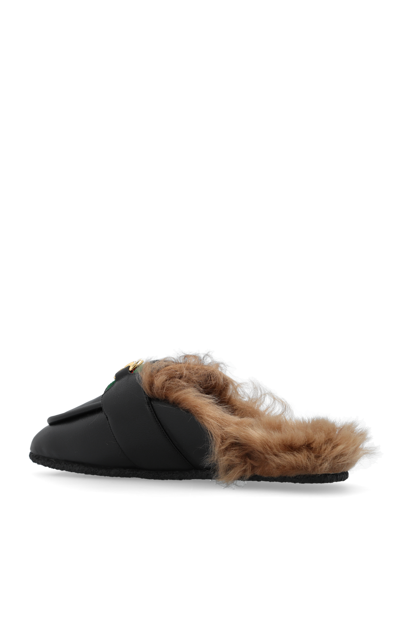 Faux gucci fur online slides